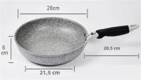 Wok De Cerámica No Adherente Duradera Para Sartén De Freír Con Inducción Y Gas Estilo De Cocina Eco-amigable 28cm Herramienta De Cocina Para Carne - details 8