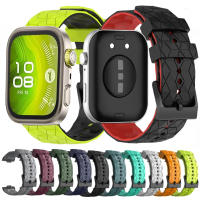 Correa De Deporte De Silicona Suave De Dos Tonos Para Huawei Watch Fit 3 Con Patrón De Fútbol Tamaño 20cm Unisex - details 0