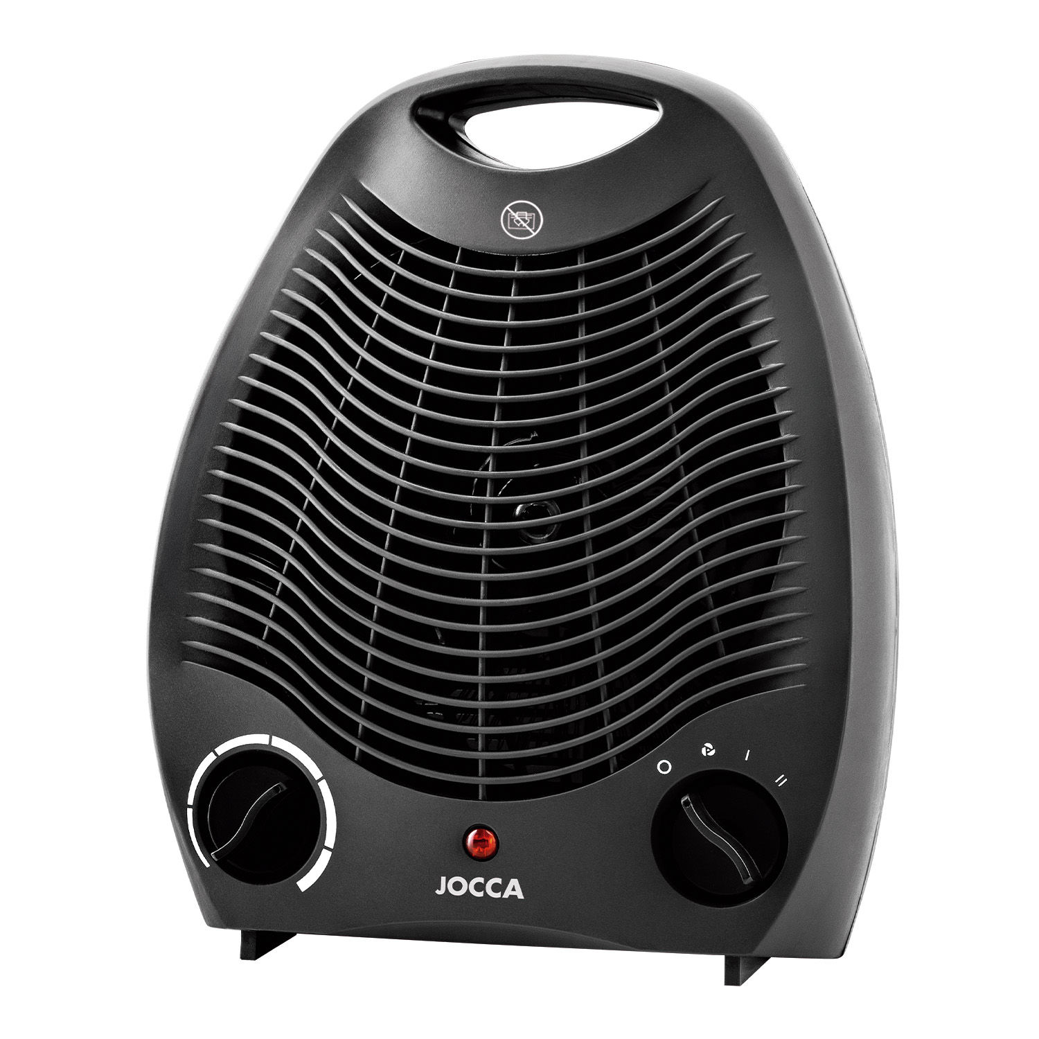 Calefactor Jocca eléctrico, portátil, de tamaño compacto, con 2 velocidades de función calor, función ventilador, regulador de la temperatura ambiente y 2000W de potencia