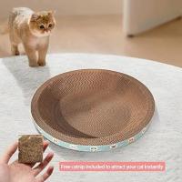 BPS Cama Rascador para Gatos de Cartón Corrugado con Diseño Curvo y Catnip Gratis – Cómoda, Resistente y Antidesgaste (1 Pcs) - details 0
