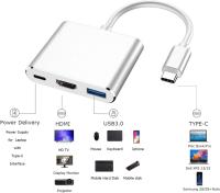 FGNS. Tipo-C a HDMI/USB/Tipo-C,USB C a HDMI Adaptador 4K, 3 en 1 Multipuerto Tipo C a 4K HDMI Adaptador USB C Hub, Convertidor USB C a HDMI con USB 3.0 y de Carga PD Tipo C para , Portátiles, teléfonos móviles, tabletas y otros dispositivos electrónicos. - details 2