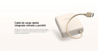 Official | Xiaomi 33W Power Bank 10000mAh (Integrated Cable), Salida de carga rápida de hasta 33 W, Cable USB-C integrado para mayor comodidad, 10 000 mAh de capacidad en un diseño compacto y portátil, Carga hasta 3 dispositivos simultáneamente - details 4