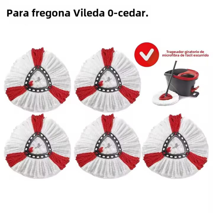 TK Cabeza De Mopa Reemplazable Para O-cedar Y Vileda EasyWring 1 Tanque Sistema Pads Lavables Ropa De Mopa Reutilizable Rotación 360 - 1