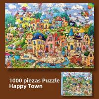 Rompecabezas De 1000 Piezas Para Adultos 70x50cm Paisaje Bonito De Feliz Ciudad Juguete Reductor De Estrés Regalo De Navidad - details 0
