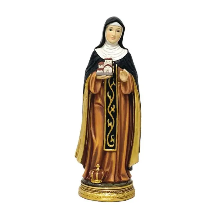 Figura Santa Eduviges Resina Pintada a Mano 20 cm - 1