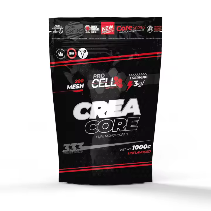Creatina Monohidratada 100% Pura - Crea Core de Procell Sport 1kg para Mejorar Rendimiento, Fuerza y Energía en Entrenamientos Intensos - 1