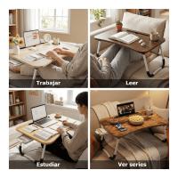 Mesa perezosa multifuncional, mesa de cama plegable portátil con Cajón, Bandeja para Cama, Mesa Plegable de Desayuno, Ideal para Portátil, Ordenador y Libros, Ergonómica, Mesa Auxiliar con Atril para Leer en la Cama 60x40x26 cm - details 4