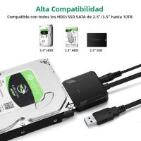 Adaptador De Disco Duro SSD USB 3.0 a SATA III Para 2.5/3.5 Pulgadas Soporta UASP Con Adaptador De Alimentación 12V Convertidor De Disco Duro De Disco Duro - details 2