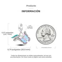 Encanto De Mariposa Plateado En Plata Con Circonia Bola Redonda Colgante Para Pulsera O Collar DIY Joyería De Moda Irregular - details 114