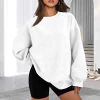 Sudadera De Color Sólido De Talla Grande Sudadera De Manga Larga Casual Cuello Redondo Sin Capucha Para Mujeres Ropa De Talla Grande - details 4