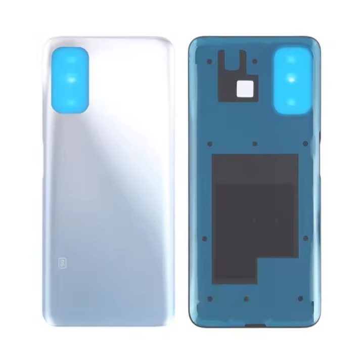 TAPA DE LA BATERIA PARA XIAOMI REDMI NOTE 10 5G PLATA CROMADA TRASERA BLANCO - 1