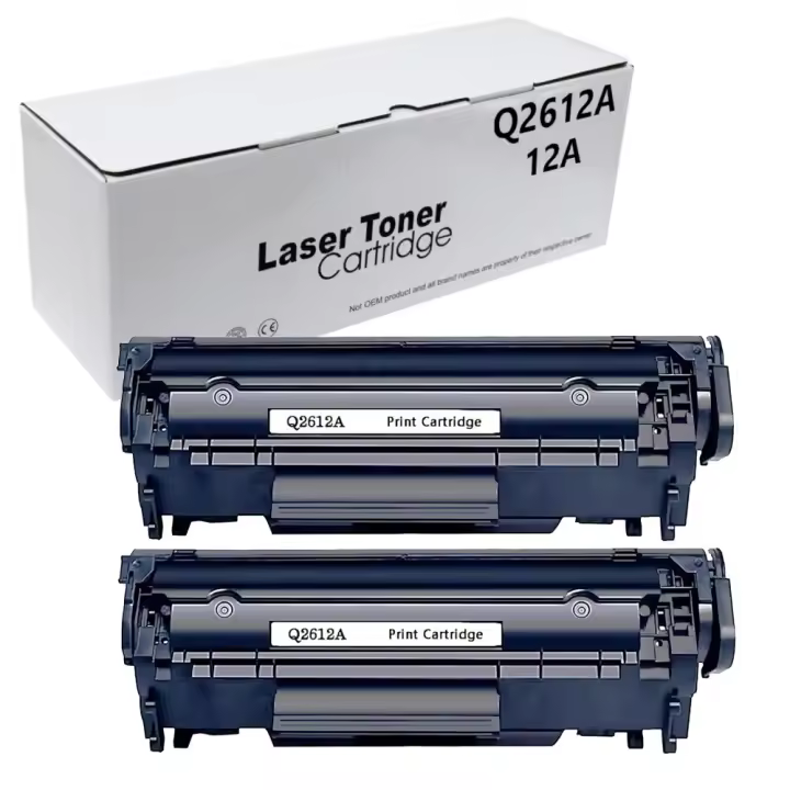 Pack 2 cartuchos de Toner compatible con HP Q2612A 12a para HP LaserJet 1010 1012 1015 1018 1020 1022 1022N 1022NW 1028 108se 3015 3020 3030 3050 3052 3055 M1005mfp M1319 mfp - 1