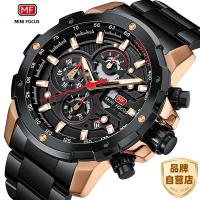 Reloj De Pulsera De Cuarzo Para Hombre MINI FOCUS Gran Dial Resistente Al Agua Con Función De Calendario Y Luz Trasera Acero Inoxidable Estilo Casual - details 0