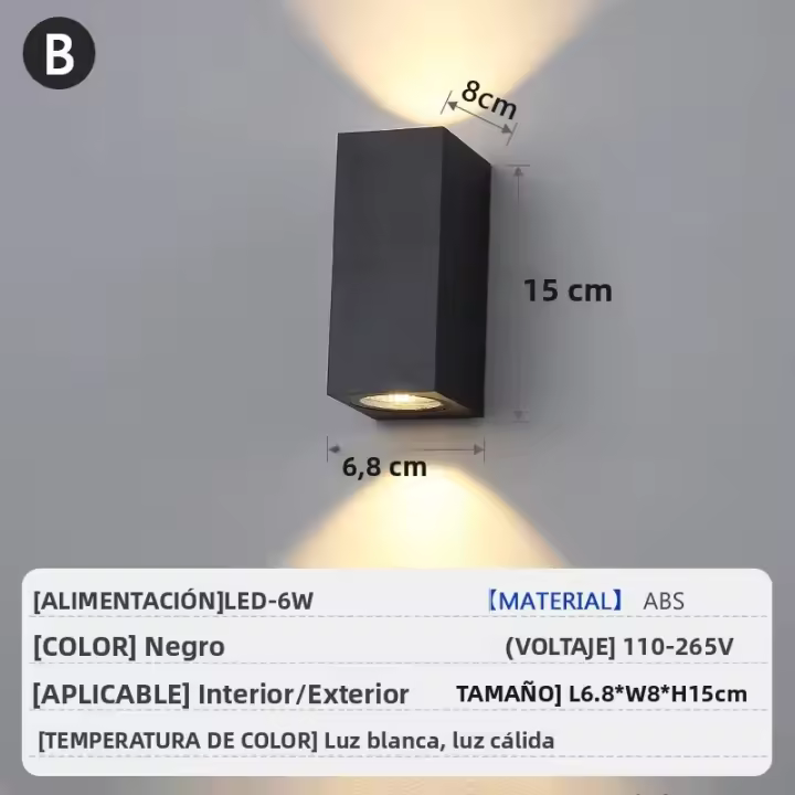 Lámpara De Pared LED Impermeable IP65 Para Exterior Y Interior Iluminación De Porche Jardín Dormitorio Decoración De Hogar Luz De Pared Moderna - 1