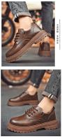 Botas De Cuero Impermeables Para Hombre Botines De Moda Casual Para Otoño Y Primavera Zapatos De Deporte De Media Calf High Para Senderismo Exterior - details 20
