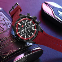 Reloj De Pulsera Deportivo Casual Para Hombres MINI FOCUS Gran Dial Luminoso Resistente Al Agua Cuarzo Multi-function Corona a Contrachavija Calendario - details 1