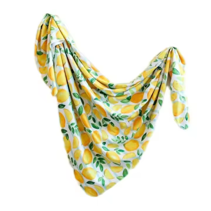 CA Conjunto de tres piezas de manta para bebé, manta estampada para recién nacido, diadema de algodón para bebé, conjunto de gorro fetal - 1