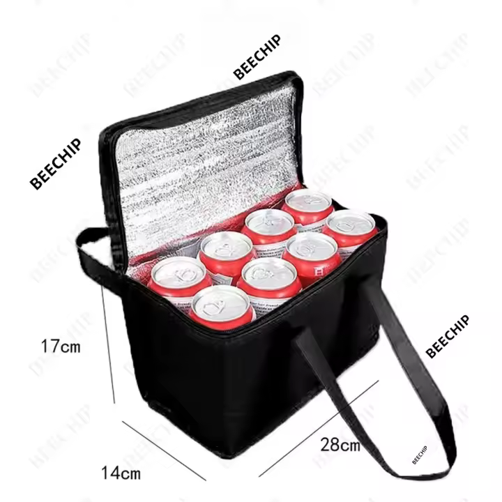 Bolsa Térmica Portátil Para Almuerzo Y Picnic Con Aislamiento Y Portacervezas Bolsa De Alimentos Y Bebidas Insulada Para Entrega De Cerveza - 1