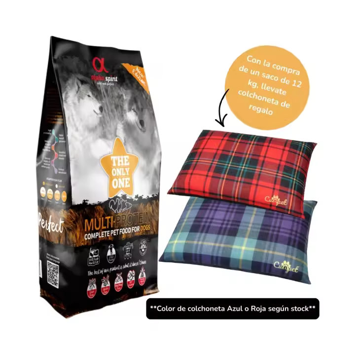 ALPHA SPIRIT Multiprotein - Alimento Completo en Pienso Seco para Perros Adultos de Todas las Razas (Regalo Colchoneta en Saco de 12 kg) **COLOR COLCHONETA SEGUN STOCK** - 1