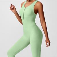 Conjunto De Yoga Para Mujer Moda Color Sólido Cuello Redondo Ajustado Fitness Ropa Deportiva Overoles De Gimnasio Sexy Ropa De Yoga - details 40