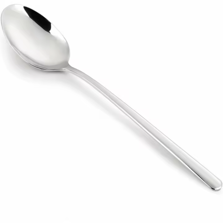 Cuchara de Mesa Arcos Serie Milano - Cuchara Monoblock de una pieza en Acero Inoxidable 18/10 - Tamaño 215 mm - Apto Lavavajillas - Color Plata (Silver). - 1