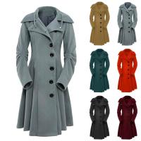 Chaqueta Trench Gothica Larga Y Ajustada Con Cuello Asimétrico Y Botones Elegante Y2k Streetwear Para Mujer Vintage - details 0
