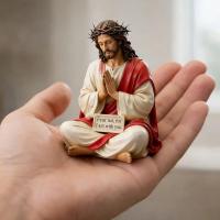 Figura De Resina De Jesús Inspiracional Escultura Religiosa Para Escritorio Compañero De Mesa Para Habitación Baño - details 9