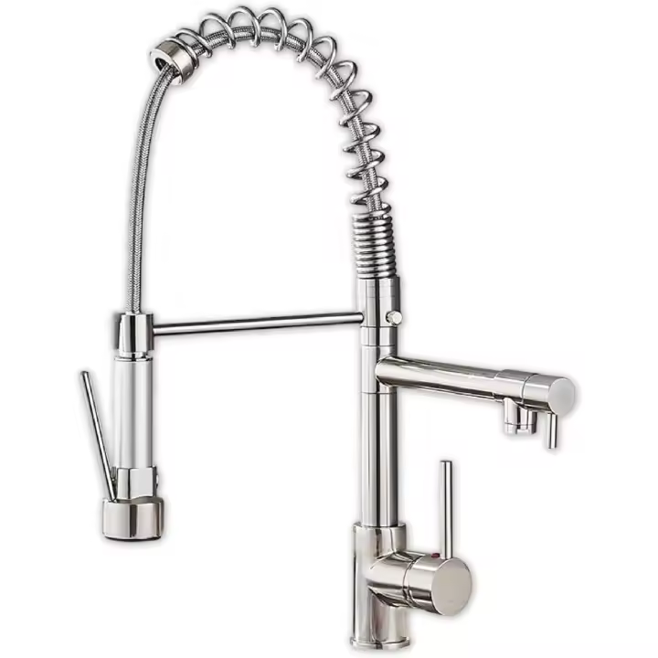 Grifo Cocina Monomando Extraíble y Extensible – Acero Inoxidable, 2 Modos Agua (Spray/Flujo), Giratorio 360°, Manguera 40cm, Instalación Rápida, Grifo Fregadero Flexible GOLDMAN SERVICE | - 1