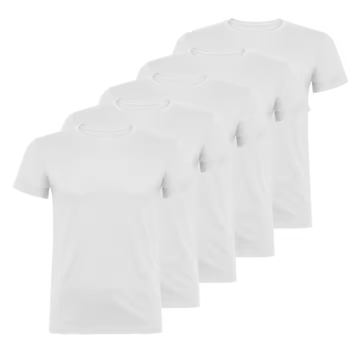 Pack 5 Camisetas Unisex Calidad 155 Gramos Manga Corta Cuello Redondo - 1