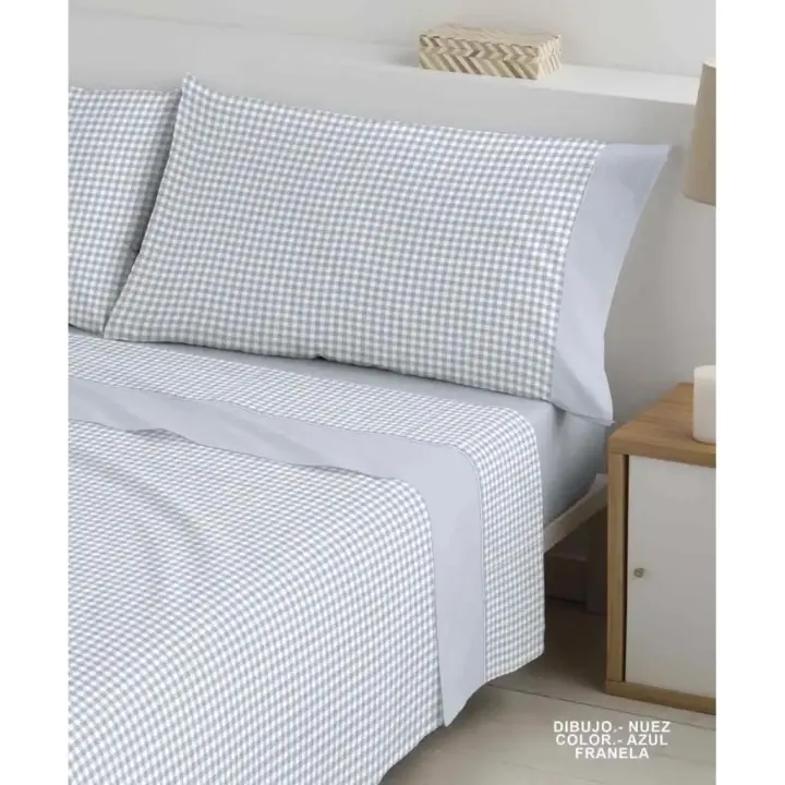 Juego de Sábanas de Franela, Modelo Franela, Varios Modelos Disponibles, Color Azul, Polo Polo - 1