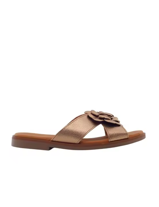 ESCOOLERS SANDALIA HEMSUT PALA FLOR PIEL PLANA MUJER - 1