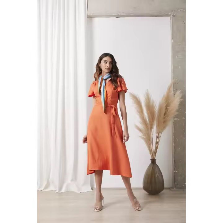 Vestido midi -Lylu- Eli naranja - 1