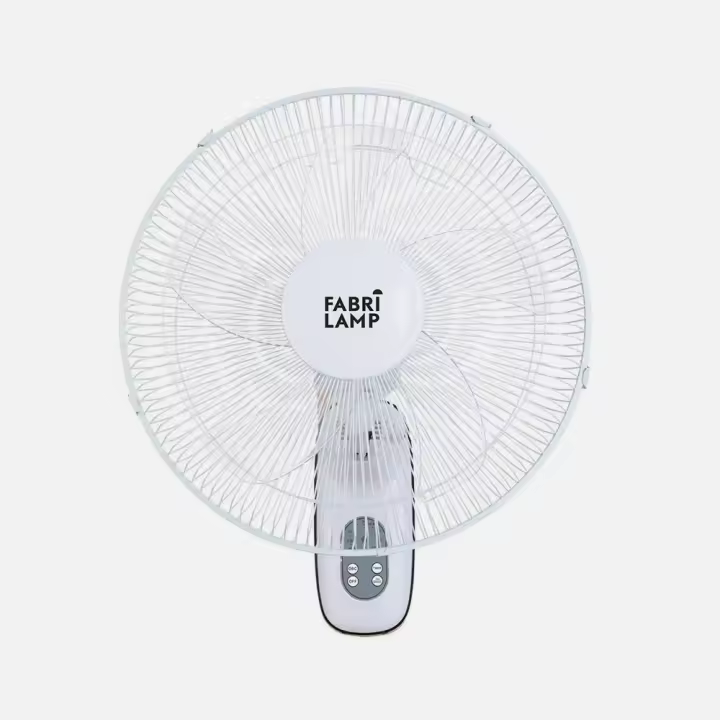 Ventilador Pared Cuta Blanco 3Vel. 50w C/remoto Oscilante 5 Aspas Transp. Temporizador 53x43x30 Cm Fabrilamp - 1