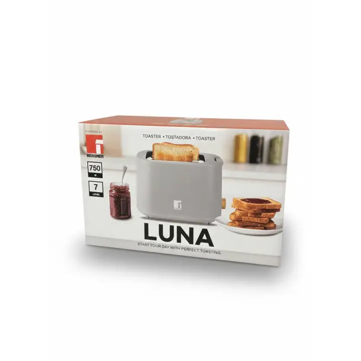 Tostadora de pan BERGNER BG-51391-GY 750W 2 Ranuras Bandeja Migas - 1