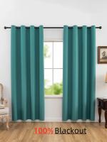 1pc Cortinas De Blackout Total 100% Con Grommets Para Sala De Estar Y Dormitorio Material De Poliéster Resistente Al Químico - details 12