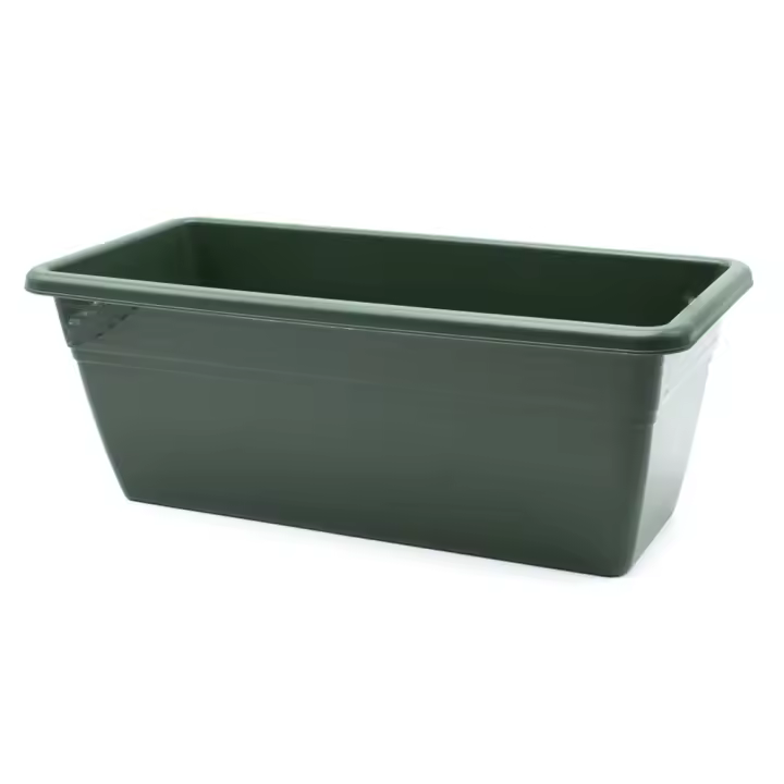 CABLEPELADO Jardinera plástico, Jardinera para balcón, Macetero Rectangular, Maceta Rectangular, Apto balcón, jardín, Patio, Interior o Exterior (Verde, 40 cm) - 1
