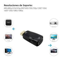 Adaptador De Conversión HDMI a VGA Compatible 1080P 720P 480P Cable De Audio Para PC Laptop TV Box Display Monitor Compatible Con Computadora - details 5
