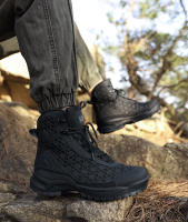 Botas De Trabajo Para Hombre De Cuero De Alta Calidad Botas De Combate Deserticas Antideslizantes Para Senderismo Y Motocicleta - details 22