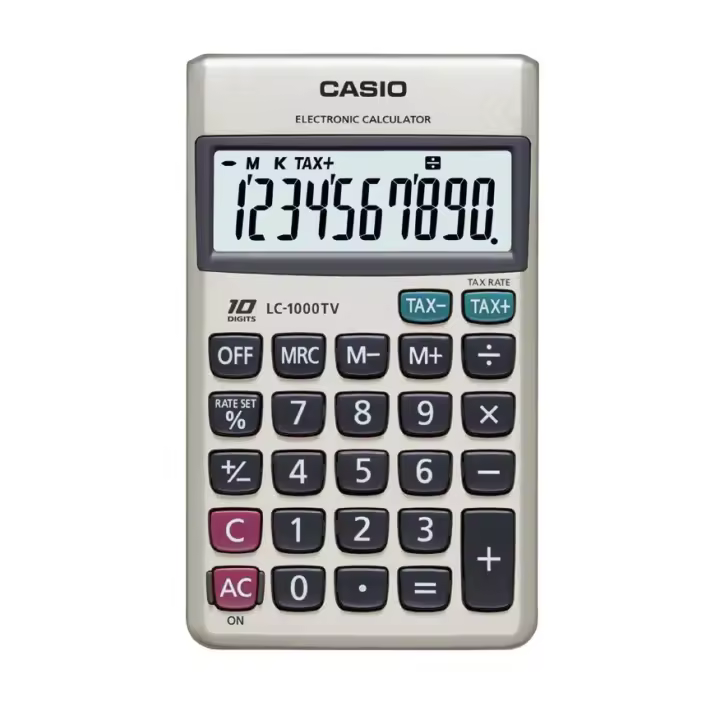 Calculadora De Bolsillo Casio Lc-1000tv 10 Digitos Pantalla Extra Larga - 1