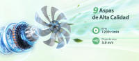 AIGOSTAR Ventilador de Pie Silencioso, 9 Aspas, 3 Velocidades, Oscilante 80° - details 1