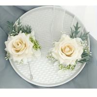 Set De Corsés Y Boutonnieres De Rosas Para Boda 1/6PCS Accesorios Florales Para Novia Llorona Novia Bridesmaid Hombre - details 4