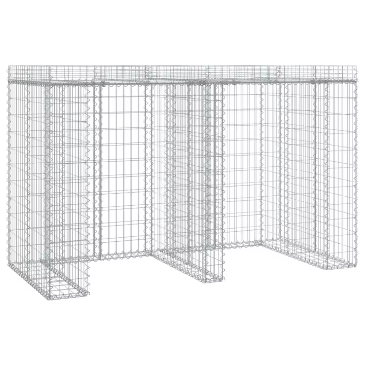 vidaXL Muro de Gaviones para Contenedor de Basura Jaula Hierro Dimensiones 1 Cubo, 2 Cubos, 3 Cubos - 1
