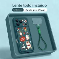 Funda De Teléfono Suave Con Patrón De Navidad Para iPhone 17 pro Max Air 16e 16 15 14 pro Max 13 12 pro 11 Con Correa De TPU Protección Antichoque - details 1