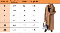 Nueva Chaqueta De Moda Para Mujer 2025 Otoño Invierno Cuello En V Largo Con Bolsillos Doble Botón Estilo Casual Largo (26+ Pulgadas) - details 0