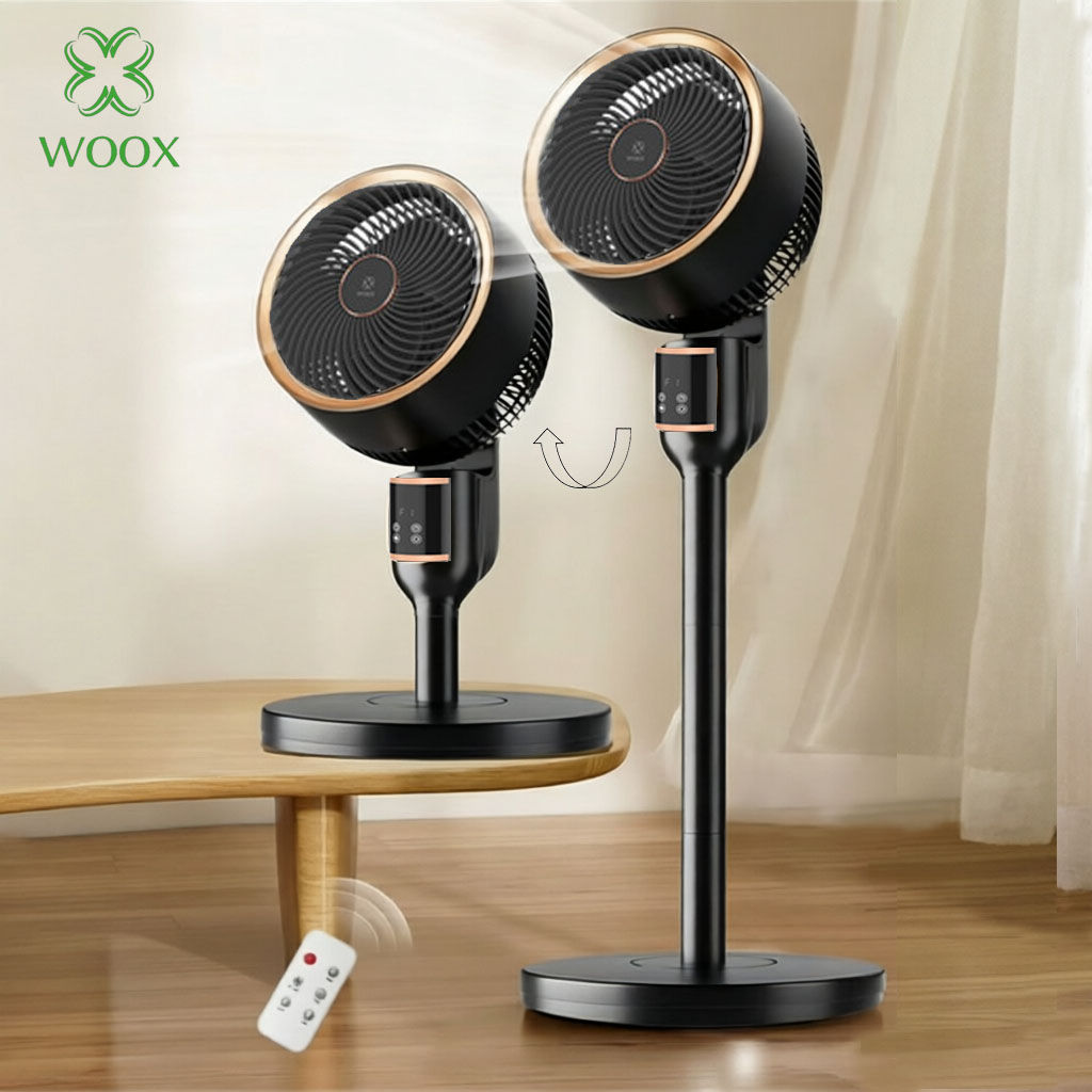 Ventilador de pie moderno 2026 con control remoto, oscilante 2 en 1, 25 cm de diámetro, fácil ajuste, 12 velocidades, motor DC de 40 W, funcionamiento silencioso para dormir, estudiar o trabajar, ajuste de 90° arriba/abajo y 60° a la izquierda /derecha