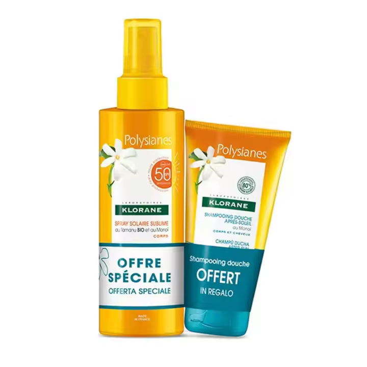 Klorane Polysianes Spf50 Spray Sublime Cuerpo 200 ml + Regalo Champú de ducha 75 ml - 1
