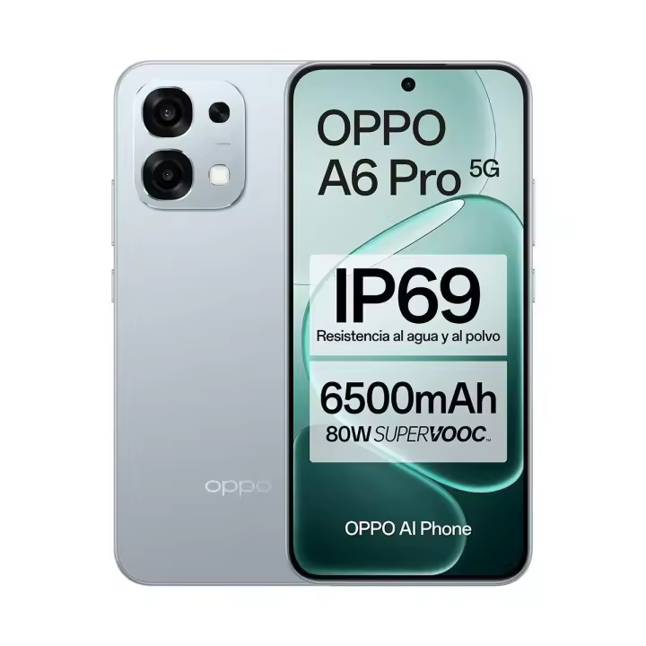 OPPO A6 Pro 5G 8/256GB Titanium, MediaTek Dimensity 6300, Pantalla FHD+ 6.57″, Cámara 50MP, Batería 6500 mAh - 1