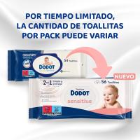 PACK DE 15 - Toallitas Dodot Sensitive sin perfume Pack Ahorro 15x54 - details 0
