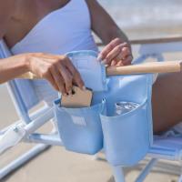 Flamingueo Silla Playa Plegable Agujero Acolchado Cabeza y Brazos 5 Posiciones Parasol Ajustable UPF 50+ Asas Mochila Reposapiés y Reposabrazos Bolsillo Insulado Aluminio y Poliéster 68,5 x 72,2 x 102 cm - details 1