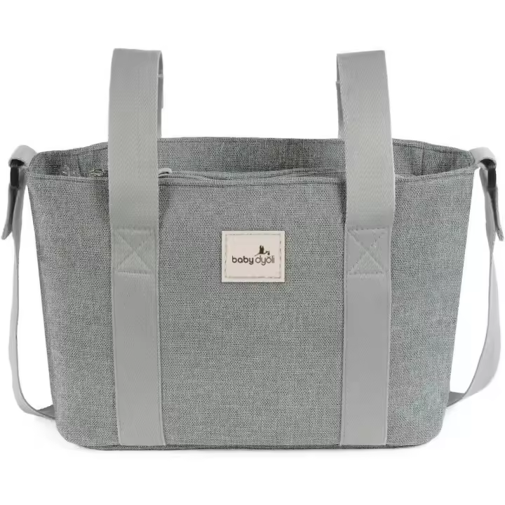 Bolso para Silla de Paseo con Gran Espacio y Compartimentos - Accesorio de Paseo Gris, Marca DYOLI, Certificado CE - 1